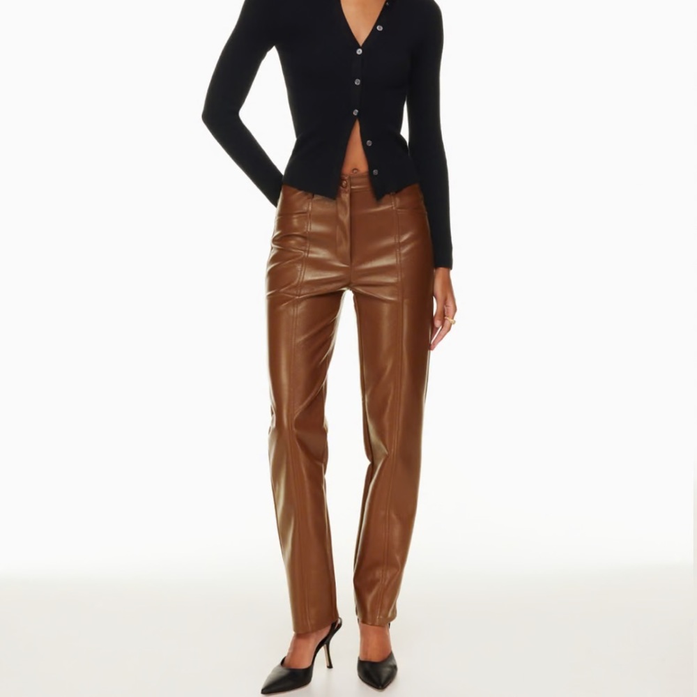 Aritzia Brown Leather Pants